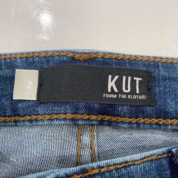 KUT from the KLOTH Donna high rise ankle skinny button up raw hem jeans - 2 - Picture 7 of 8